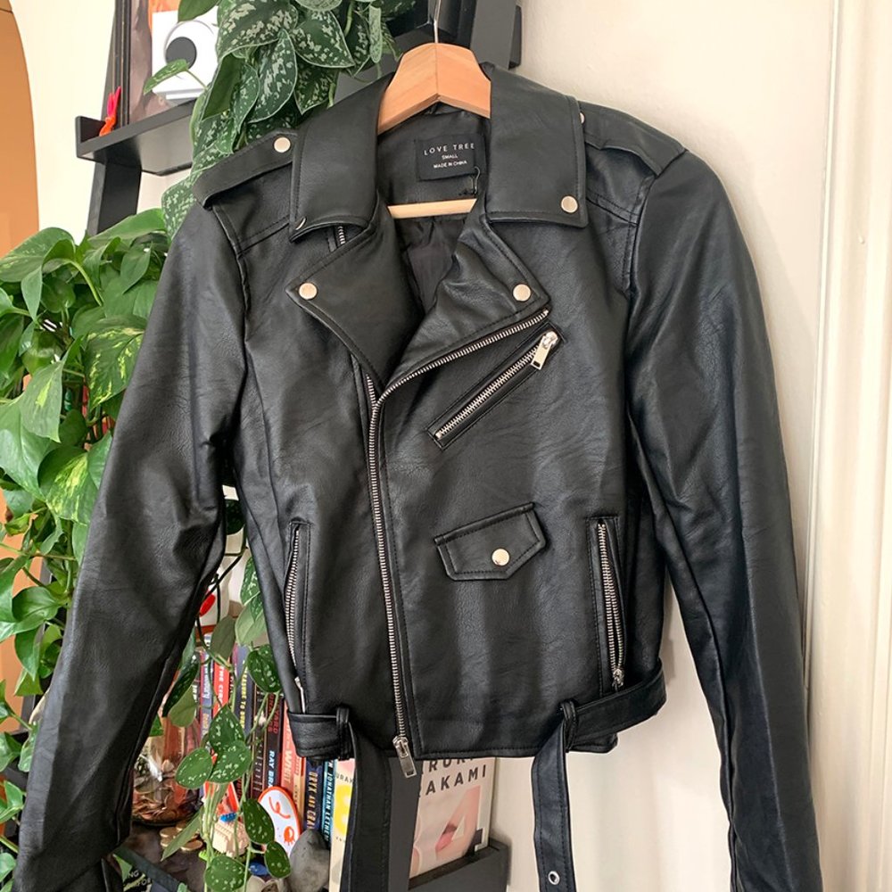 Faux Leather Motorcycle Jacket